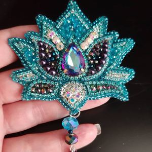 Elegant Handmade Customized Crystal Beaded Embroidery Brooch for Women Girls Wedding & Anniversary Fashion Accessory with Spar - Product Image 5
