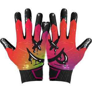 Gants de receveur de football américain personnalisés, impression 3D couleur, adhérence améliorée, couleurs d'équipe personnalisées, logo personnalisé, tailles personnalisées - Product Image 2