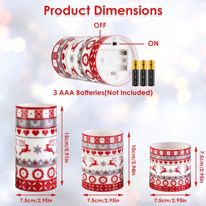 3-Pack <b>Christmas</b> Flameless <b>LED</b> Deer <b>Flickering</b> Pillar Candles with Timer Remote Control 3 <b>Lighting</b> Modes - Product Image 4