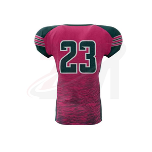 Camiseta de Fútbol Americano Rosa y Verde con Estampado por Sublimación Número 23, Transpirable, de Poliéster, Talla Adulto - Product Image 4
