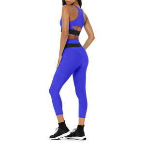 Vêtements de sport compressifs pour femmes, leggings de sport, ensemble de fitness, soutiens-gorge de sport colorés, leggings de yoga sans couture, ensemble d'entraînement - Product Image 1