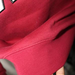 Coffee <b>Brown</b> Hooded Velour Half Zip Oversized Sweatshirt 100% Cotton White Applique Embroidery Winter Men's Clush Sports - Product Image 4