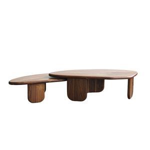 Contemporary Pebble <b>Nesting</b> <b>Coffee</b> <b>Table</b> <b>Set</b> Handmade Solid Teak Organic Modern Center <b>Table</b> Premium Home Furniture - Product Image 3