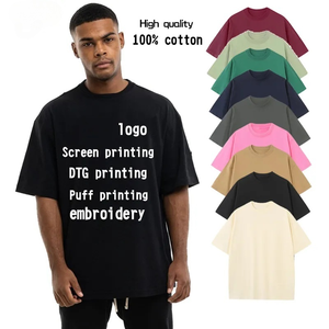 T-shirt Homme Oversize 100% Coton Uni à Manches Courtes Col Rond Couleur Unie Décontracté Tricoté Respirant Impression Personnalisée - Product Image 3