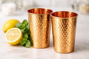 Taza de Cobre Ecológica Personalizada, Taza de Latón Martillado Vintage para Moscow Mule, Cerveza, Café, Uso Doméstico, Artesanía MS - Product Image 2