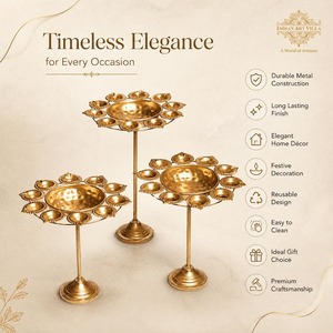Iron Diwali Urli Stand Round Modern Design Self-adhesive Customized Indoor Home <b>Decor</b> Living <b>Room</b> Tabletop Use Durable - Product Image 6