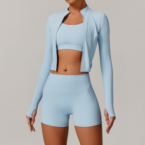 Ensemble de yoga deux pièces pour femmes, vêtements de sport, soutien-gorge de sport, leggings, vêtements d'entraînement en salle de sport, fabricant - Product Image 1