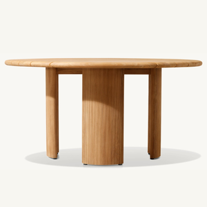 Table ronde d'extérieur pour restaurant, en promotion, avec pieds robustes en teck sélectionné et un design moderne et épuré. - Product Image 1