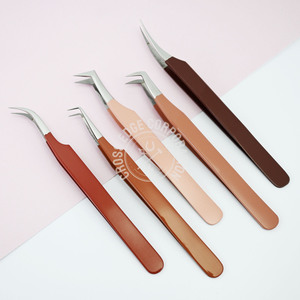 New Nano Fiber Tip Lash Extension Tweezers Moon Curved Isolation Lash Tweezer 90 Degree Boot Volume Fine X Tip Tweezer - Product Image 1