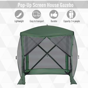 Tenda a baldacchino pop-up verde 7x7FT per attività all'aperto - Product Image 6