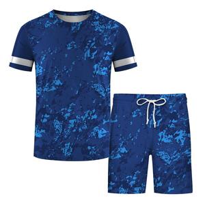 Conjunto Deportivo de Verano Ligero de Camiseta y Pantalones Cortos de Secado Rápido con Estampado de Mármol Abstracto |   Proveedor de Trajes Deportivos Transpirables - Product Image 6
