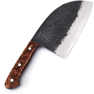 Cuchillo de Chef JEXMOO OEM Hecho a Mano, de Acero al Carbono de Grado Industrial, Multifuncional, con Patrón Único, Funda de Cuero, 12/10 Pulgadas - Product Image 3