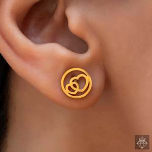 PRAO COMBO Ensemble pendentif double cœur avec boucles d'oreilles Bijoux de mode pour femme - Product Image 3