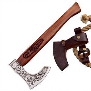 Hacha Tomahawk BA Enterprises Premium, Forjada a Mano en Acero con Alto Contenido de Carbono, Mango de Madera de Palisandro, Funda de Cuero, para Poda de Jardín - Product Image 5