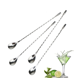 Cuchara de Barra de Acero Inoxidable con Logotipo Personalizado, Accesorios de Barra con Mango Trenzado, Cuchara Mezcladora de Acero Inoxidable con Mango Largo - Product Image 6