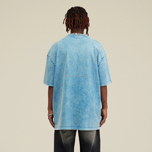 Camiseta de Gran Tamaño para Hombre, Estilo Vintage, Lavada con Ácido, de Alta Calidad, con Logotipo Personalizado, 100% Algodón, Tallas Grandes, Unisex - Product Image 4