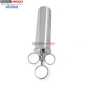 Jeringa de Alta Calidad para Extracción de Oídos, 2 oz, Latón con Acabado Cromado, Instrumento Quirúrgico Veterinario, Reutilizable, Grado Médico - Product Image 4