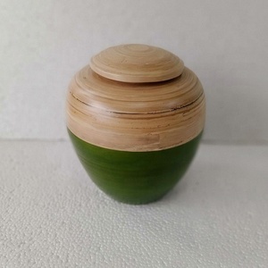 Fabrication urne ronde écologique urne en bambou pour crémation de cendres humaines adultes funéraires urne en bambou fabriquée à la main du Vietnam - Product Image 1
