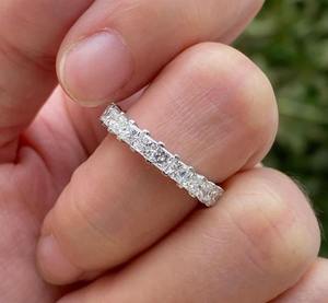 Hermoso Anillo de Boda con Corte Princesa, Anillo de Diamante Moissanite, Corte Excelente, Increíble Anillo de Boda, Regalo para Mujer - Product Image 1