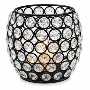 Portavelas de Cristal y Metal Negro de Lujo, Elegante Base para Velas, para Decoración de Mesa en Bodas y Fiestas, y Decoración del Hogar - Product Image 4