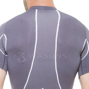 <b>Men</b> Regular Fit Compression T-Shirt Knitted Breathable <b>Stretch</b> Quick Dry Running Gym Workout Activewear Training Top - Product Image 3