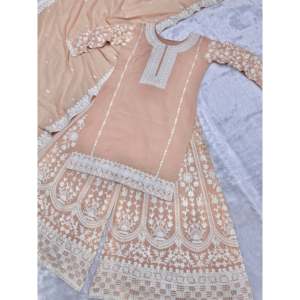 เสื้อชีฟองแขนสามส่วน-พลาสโซพร้อมงานเย็บและเย็บห่วงโซ่ - Product Image 4