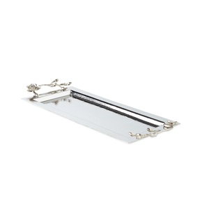 Simple Creative Aluminum Serving <b>Trays</b> <b>Silver</b> Finish Rectangle Shape For Home & Hotels Tabletop Food & <b>Drinks</b> Serving <b>Trays</b> - Product Image 1