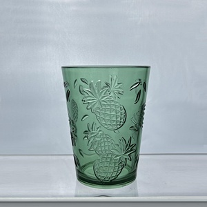 Embossed Pineapple Design Unbreakable <b>Plastic</b> Acrylic Water Tumbler for Party Use - Product Image 3
