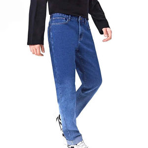 Jeans de Mezclilla para Hombre, Corte Regular, Estilo Urbano, Lavado Desgastado, con Logotipo Personalizado, Servicio OEM, Venta al Por Mayor - Product Image 4