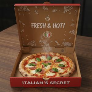 กล่องพิซซ่าพิมพ์ลายพรีเมียมแบบกำหนดเอง สำหรับบรรจุภัณฑ์พิซซ่า พร้อมโลโก้และดีไซน์แบรนด์ตามสั่ง - Product Image 4
