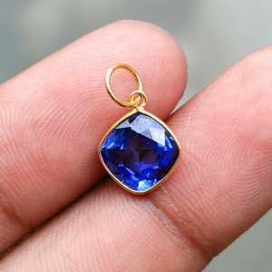 Pendentif Charm en Argent Sterling 925 avec Saphir Bleu Taille Coussin 8x8mm, Fait Main, Vente en Gros, Bijoux Fins en Pierres Précieuses - Product Image 5