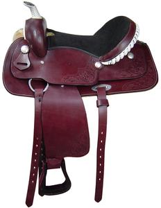 Selle de cheval Western en cuir faite à la main avec outillage complexe et raccords plaqués argent sur selles de qualité supérieure en fibre d'arbre - Product Image 5