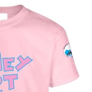 T-shirt rose clair à manches courtes et col rond avec imprimé graphique violet, vêtement décontracté pour tous les jours, streetwear confortable - Product Image 5