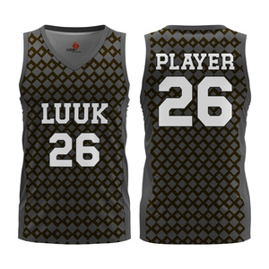 Camisetas de Baloncesto Personalizadas con Estampado, Mezcla de Poliéster/Spandex, Transpirables, de Secado Rápido, Talla Grande, Cuello en V, sin Mangas - Product Image 1