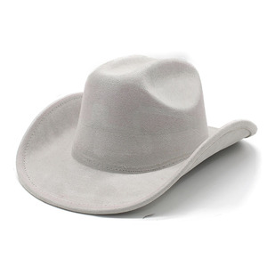 Sombreros Vaqueros Anchos de Ala Ancha Estilo Vintage Nuevos para Hombre, Venta al por Mayor, Sombreros de Vaquero Ajustables de Fieltro y Ante para Adultos - Product Image 2