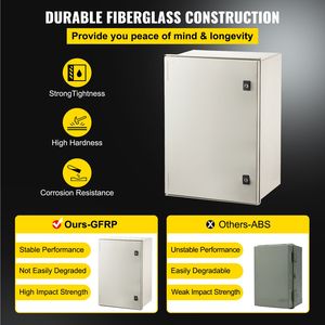Armadio Elettrico NEMA 4X in Acciaio e Fibra di Vetro 24 X 16 X 9 Piedi IP67 Impermeabile e Antipolvere per Uso Esterno/Interno - Product Image 4