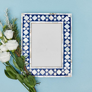 <b>Large</b> size blue picture <b>frame</b> mother of pearl handcrafted shell inlay <b>frames</b> for family photos - Product Image 2