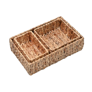 Handwoven Natural Water Hyacinth Decorative <b>Storage</b> <b>Baskets</b> for Organizing for <b>Bathroom</b> Bedroom Kitchen from Vietnam - Product Image 2