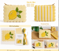 Kit de sac brodé auto-finissant motif Muguet, toile en coton premium 13/18 mailles, DIY avec fils ou perles