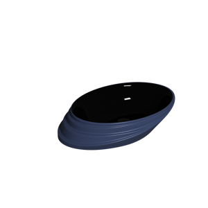 Évier ovale moderne bleu foncé personnalisé à poser sur le comptoir, écologique et facile à nettoyer - Product Image 3