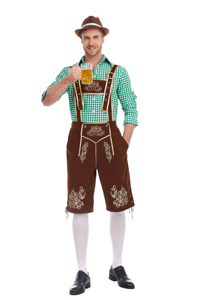 Pantalones Cortos Bordados Transpirables con Frente Sólido, Ropa para el Festival Oktoberfest, Estilo Tradicional Bávaro, Lederhosen para Hombre - Product Image 1