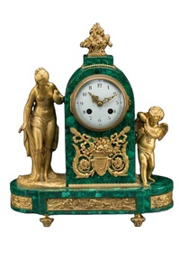 Malachite Green Majesty <b>Table</b> <b>Clock</b>-Minimalist Design Nature Hour Timepiece with Malachite Majesty - Product Image 6