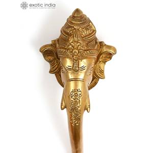 Poignée de porte Lord Ganesha de 10 pouces en laiton pour article de décoration intérieure et but de cadeau - Product Image 2