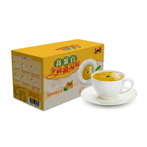 Sopa en Polvo Vegana de Origen Taiwanesa, Alta en Proteínas y Multigranos |   42% de proteína vegetal |   Aislado de Proteína de Guisante y Soja |   Venta al por Mayor - Product Image 1
