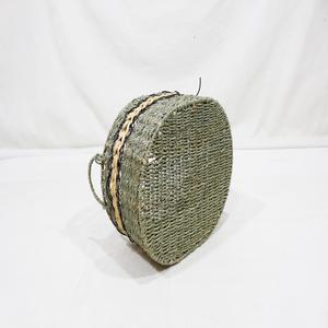 Cesta de Almacenamiento de Mimbre Ecológica, Organizador de Fibra Vegetal Tejido a Mano con Asas Redondas para Artículos del Hogar - Product Image 3