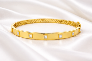 Square Cuff 925 Sterling <b>Silver</b> Gemstone 18k Gold Plated Elegant <b>Bangle</b> <b>Bracelet</b> For Women Gift - Product Image 3