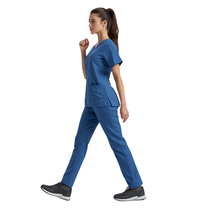 Unisex Knitted Breathable Cargo Pocket <b>Scrub</b> <b>Set</b> with Customized Color for Hospital Use - Product Image 4