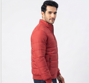 Veste matelassée à col montant et fermeture éclair pour homme, décontractée, chaude pour l'hiver, en polyester léger, pour l'extérieur - Product Image 4