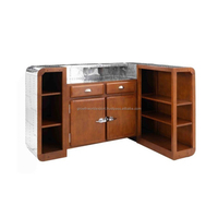 Aviator L forme Bar comptoir armoire de rangement en acier meubles Bar stockage 2 portes et tiroirs salle à manger meubles bar meubles 2024