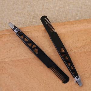 Pinzas con peine 2 en 1 de acero inoxidable profesional de primera calidad para cejas, moldeador de cejas de doble uso - Product Image 6